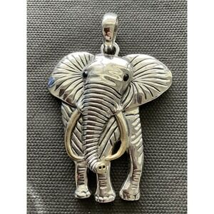 Signed BEST Silver Tone Elephant Pendant Vintage Estate Costume Jewelry